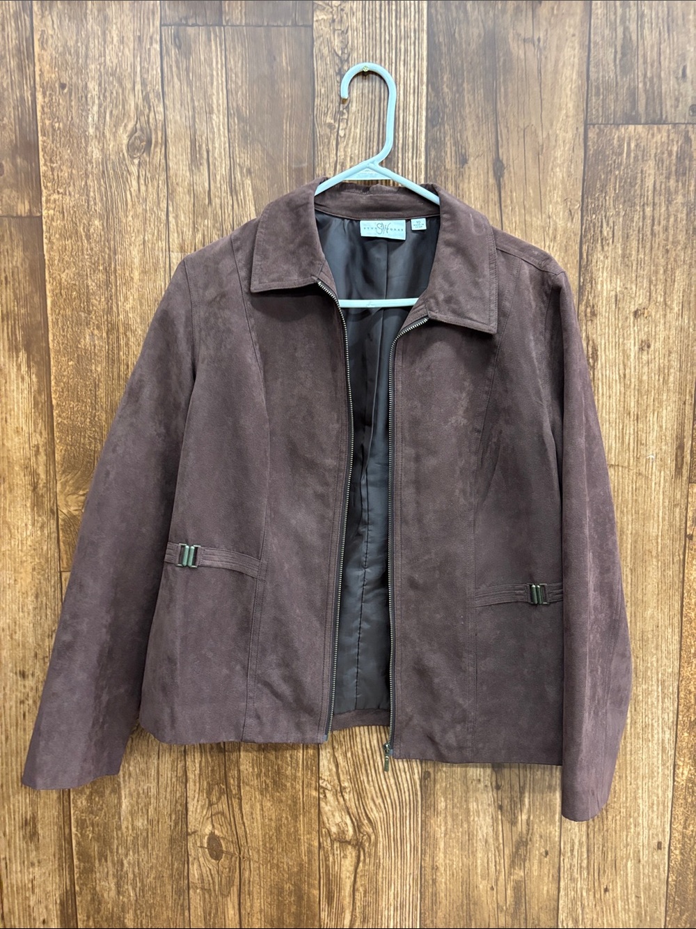Studio Works Brown Lightweight Suede-Style Zip Jacket
